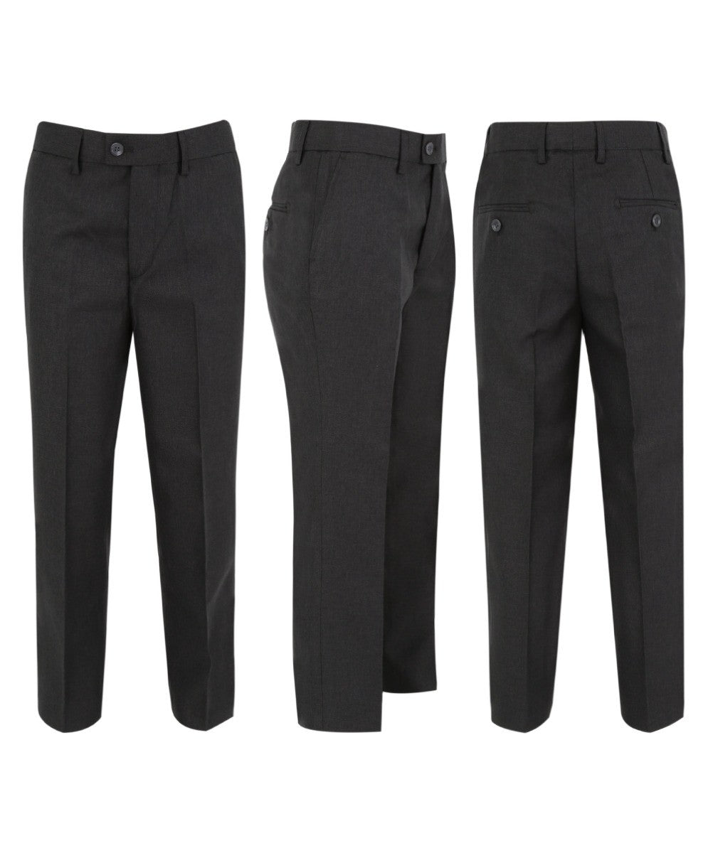Boys Tailored Fit Formal Suit - LANDON - Charcoal Grey
