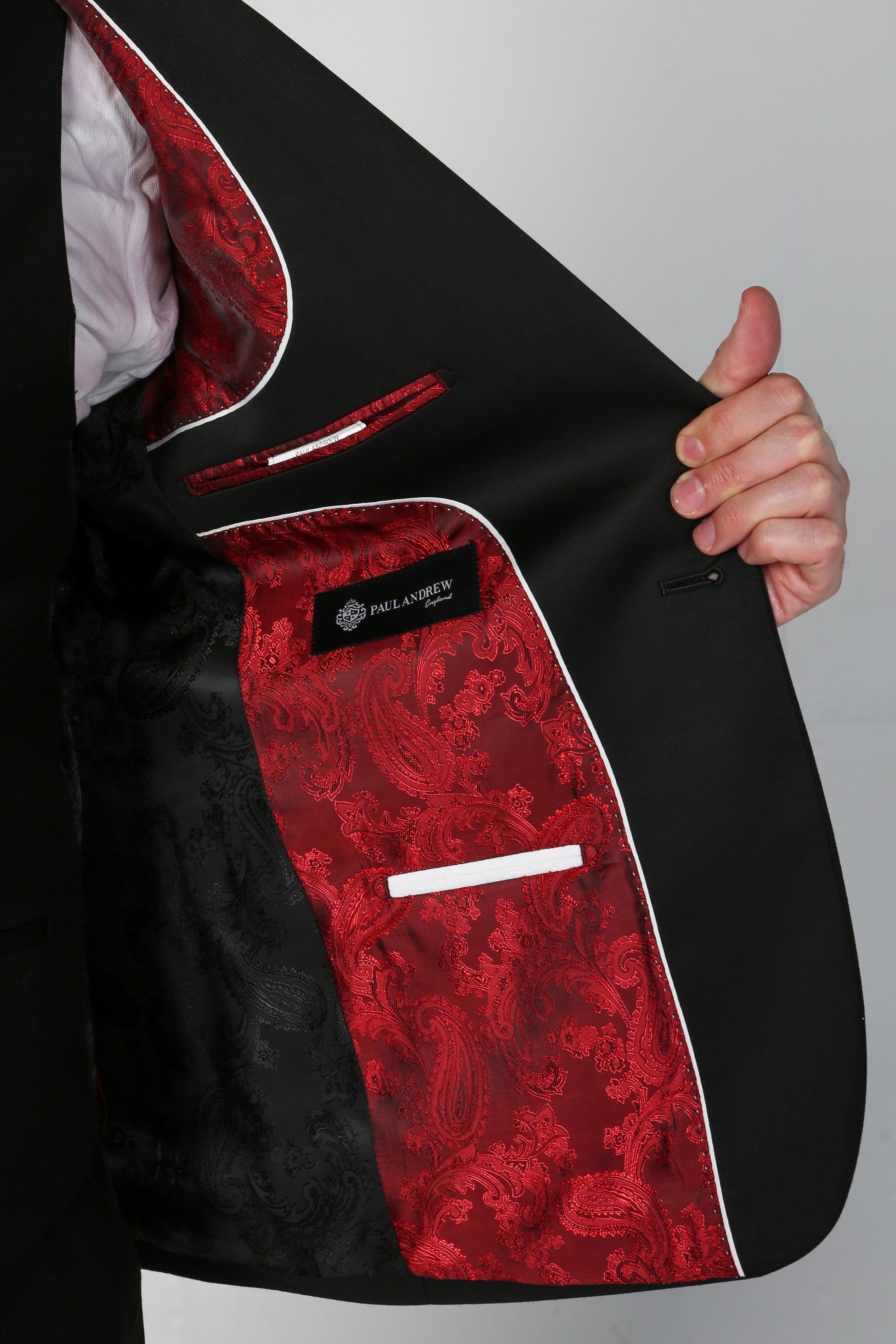 Men's 3-Piece Black Tailored fit Tuxedo Dinner Suit - FORD