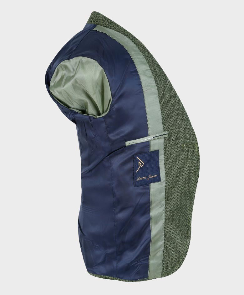 Boys Slim Fit Combined Suit Set - Green - Grey