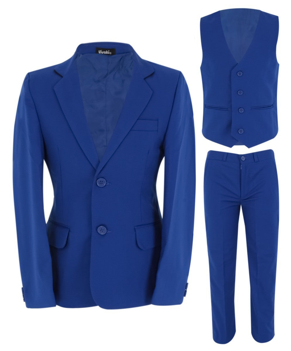 Boys 6 Piece All In One Formal Suit Set - RUN - Electric Blue