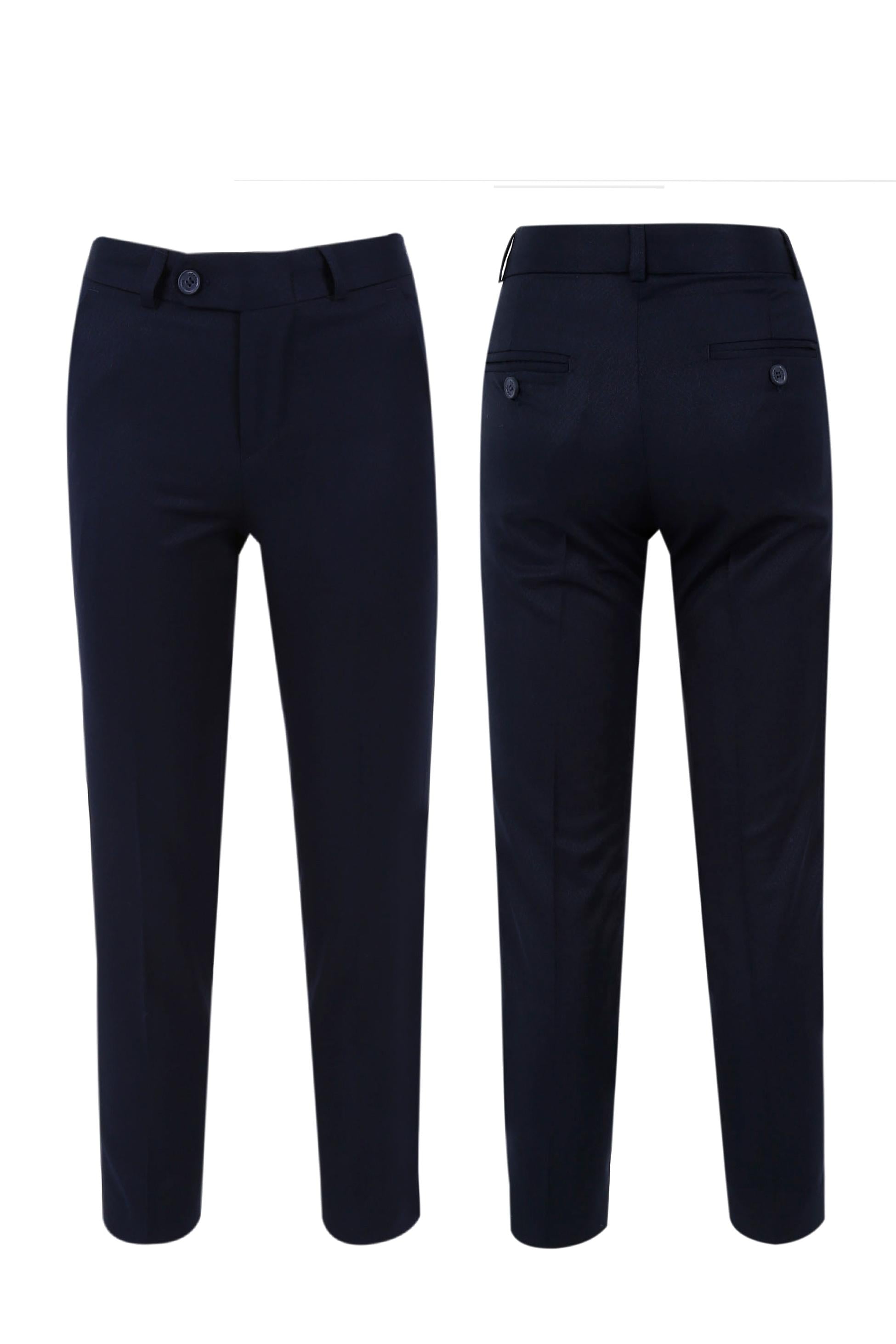 Boys Feathers Pattern Tuxedo Suit - Navy Blue