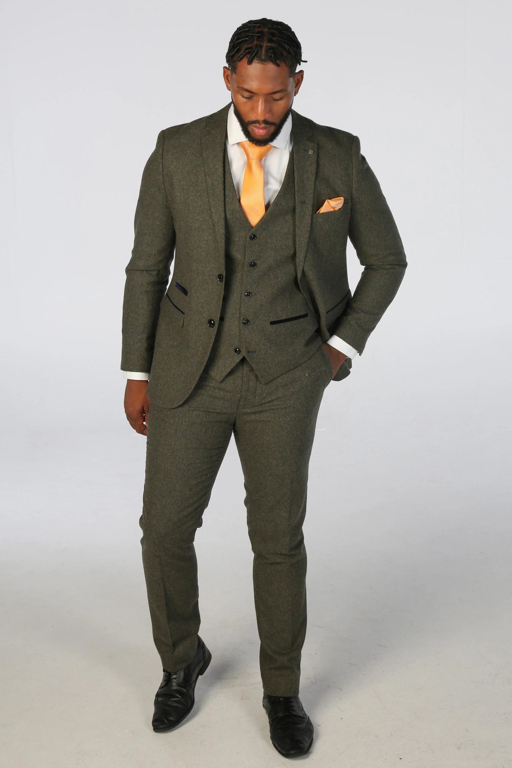 Men’s Tweed Wool Suit - OSCAR - Green