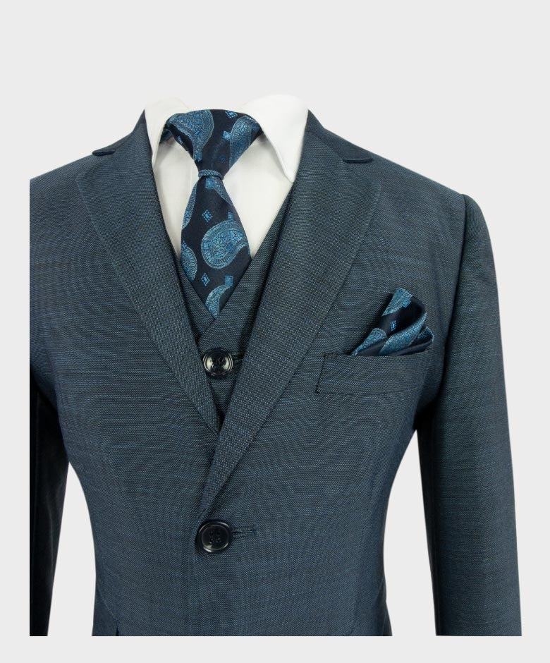 Boys All in One Tailored Fit Suit - HENRY Blue - Dark Blue