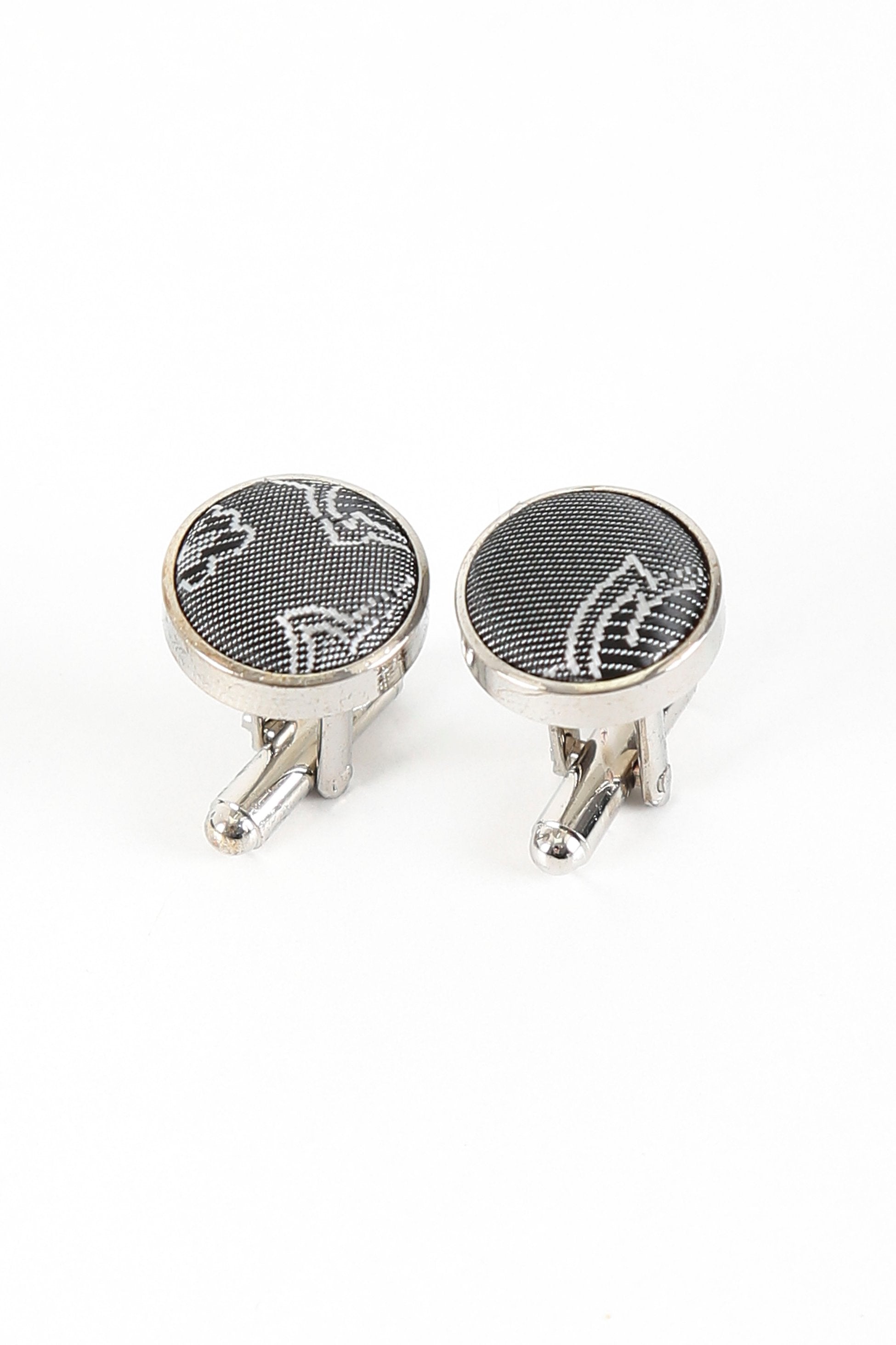 Men's Paisley Tie Cufflink Set - Grey