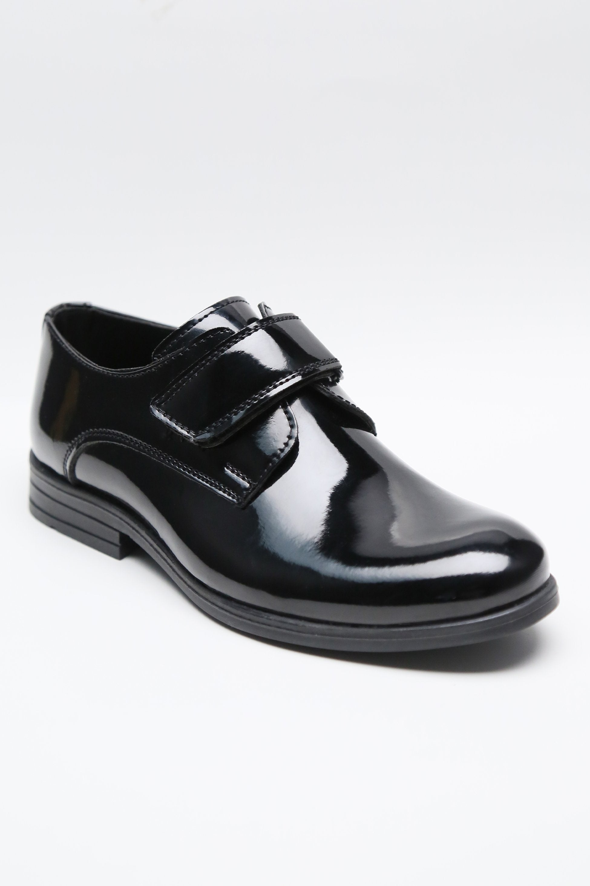 Classic Boys' Black Patent Formal Velcro Shoes