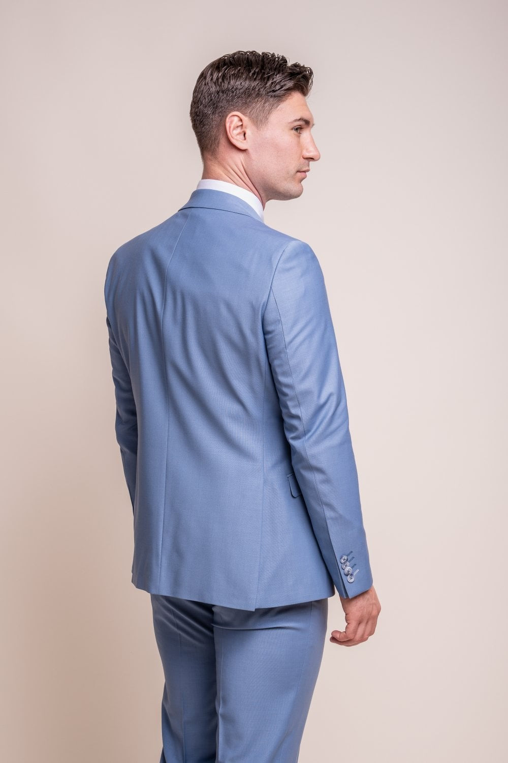 Men's Wool Blend Slim Fit Suit Jacket- BOND - Ocean Blue