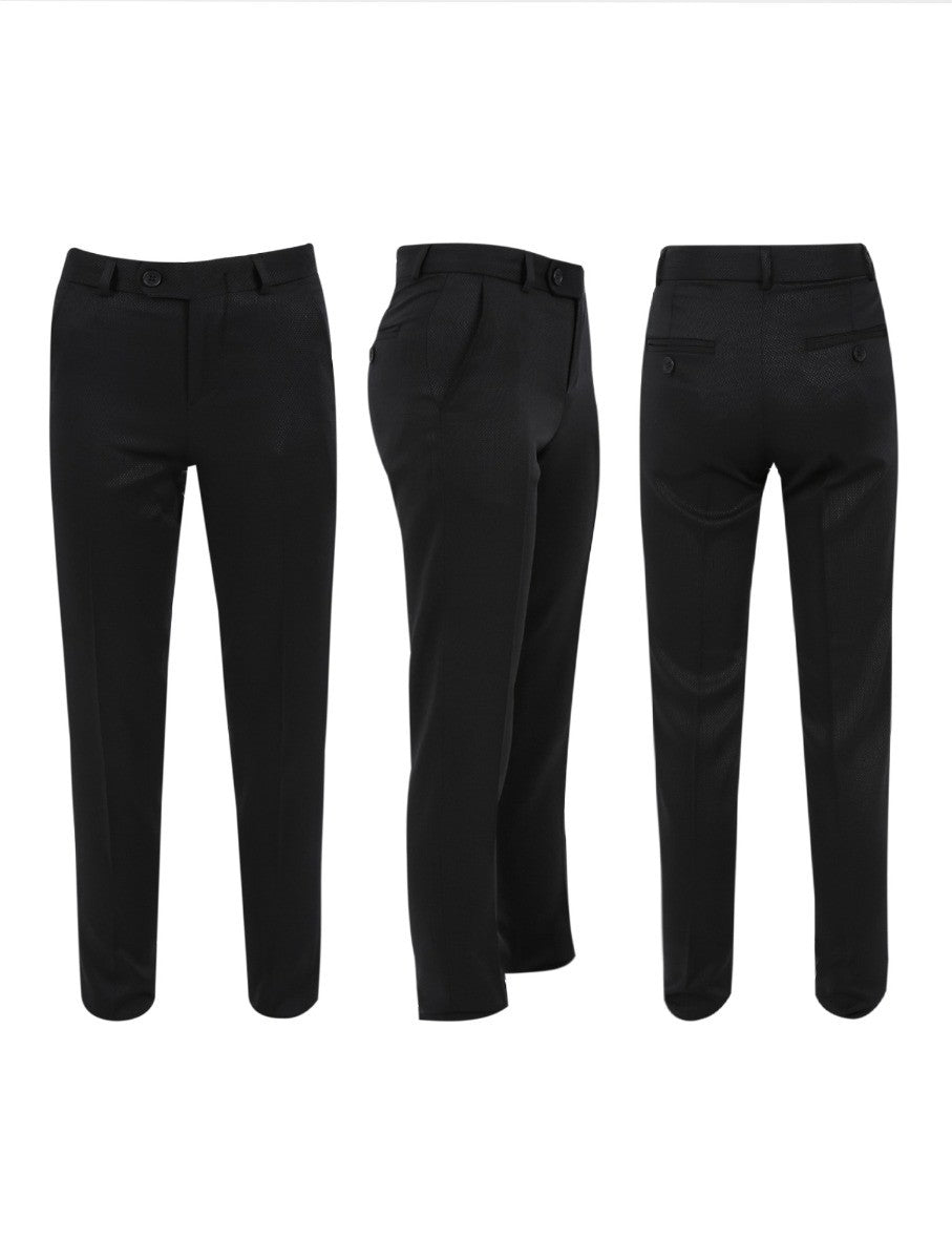 Boys Slim Fit Formal Suit - Black