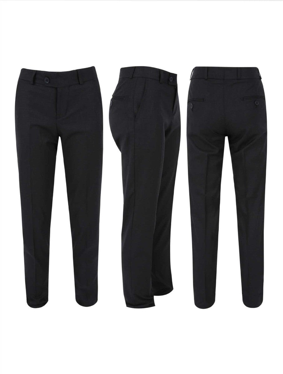 Boys Slim Fit Black Suit - Alvarez - Black