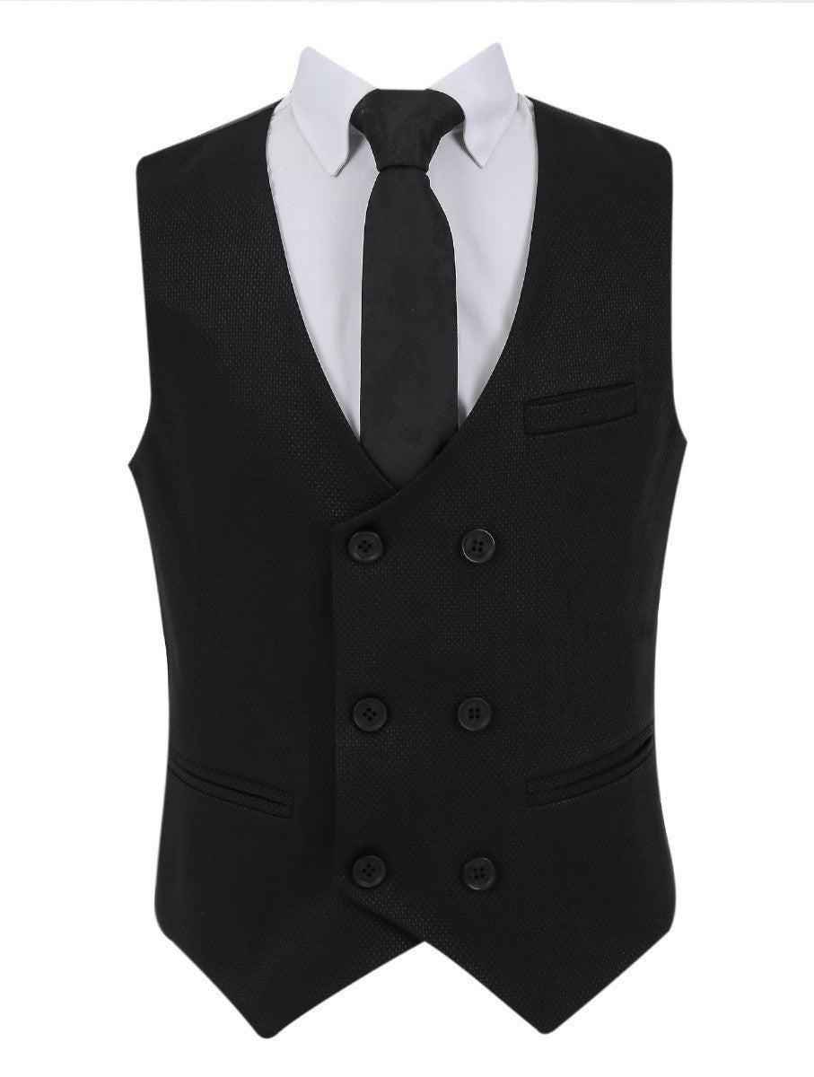 Boys Slim Fit Formal Suit - Black