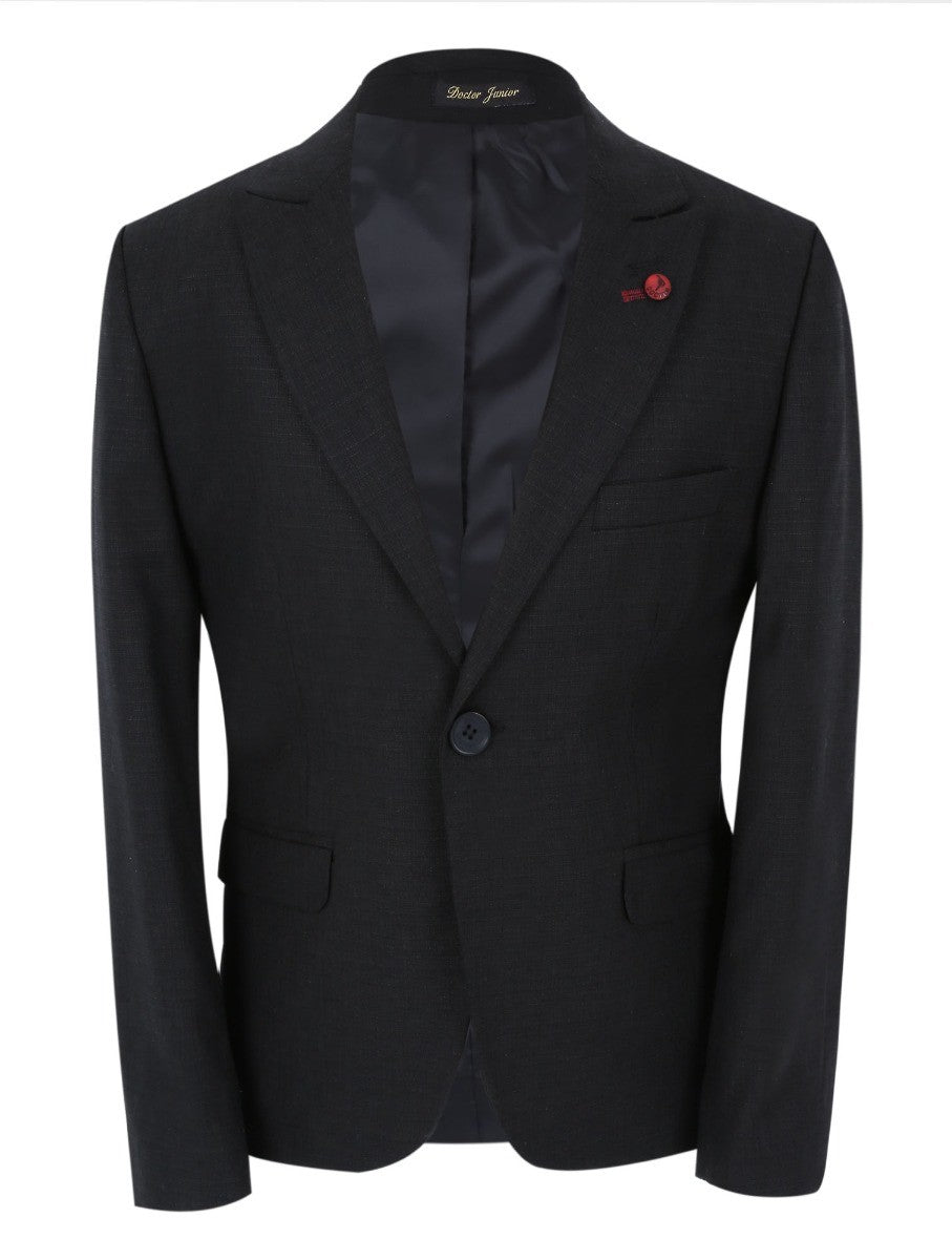 Boys Slim Fit Black Suit - Alvarez - Black
