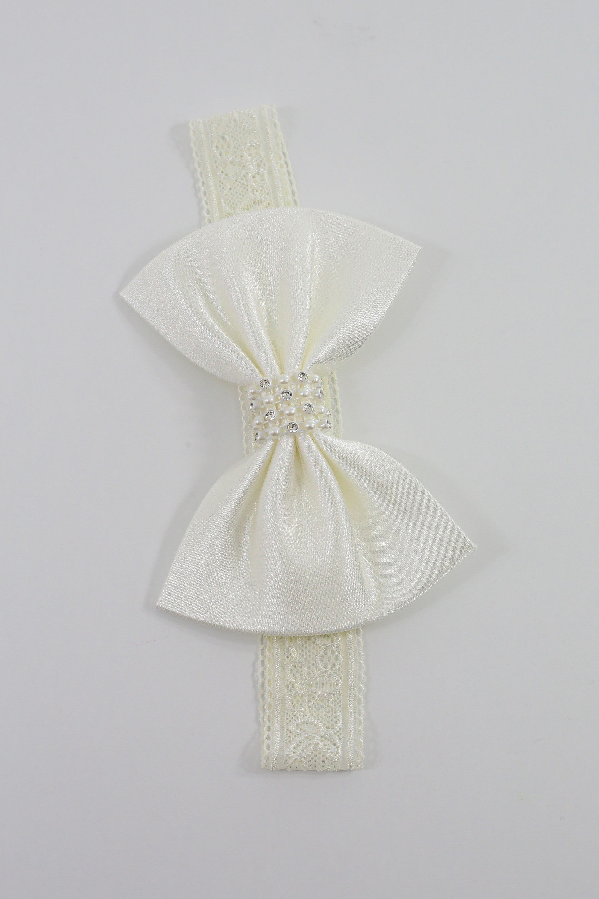 Baby Girls Floral Lace Tulle Dress Set – B1208 - Ivory