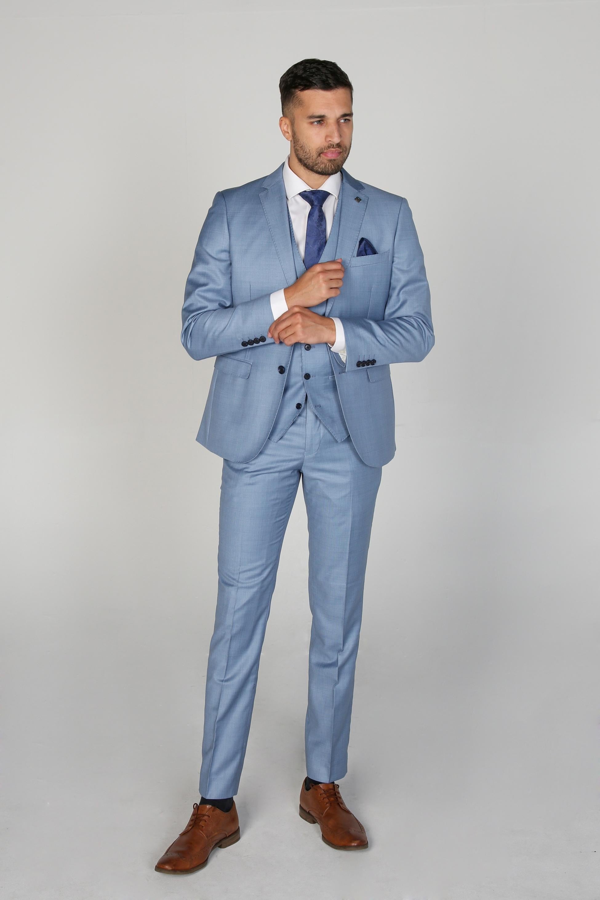 Men's Tailored Fit Formal Suit - CHARLES - Blue
