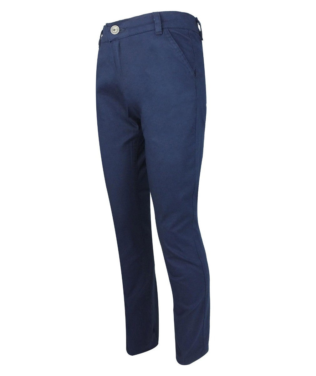 Boys Herringbone Windowpane Wool Suit - Navy Blue