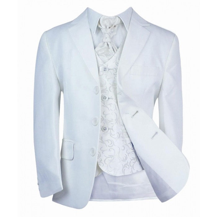 Boys All In One Communion Tailored Fit Suit - White