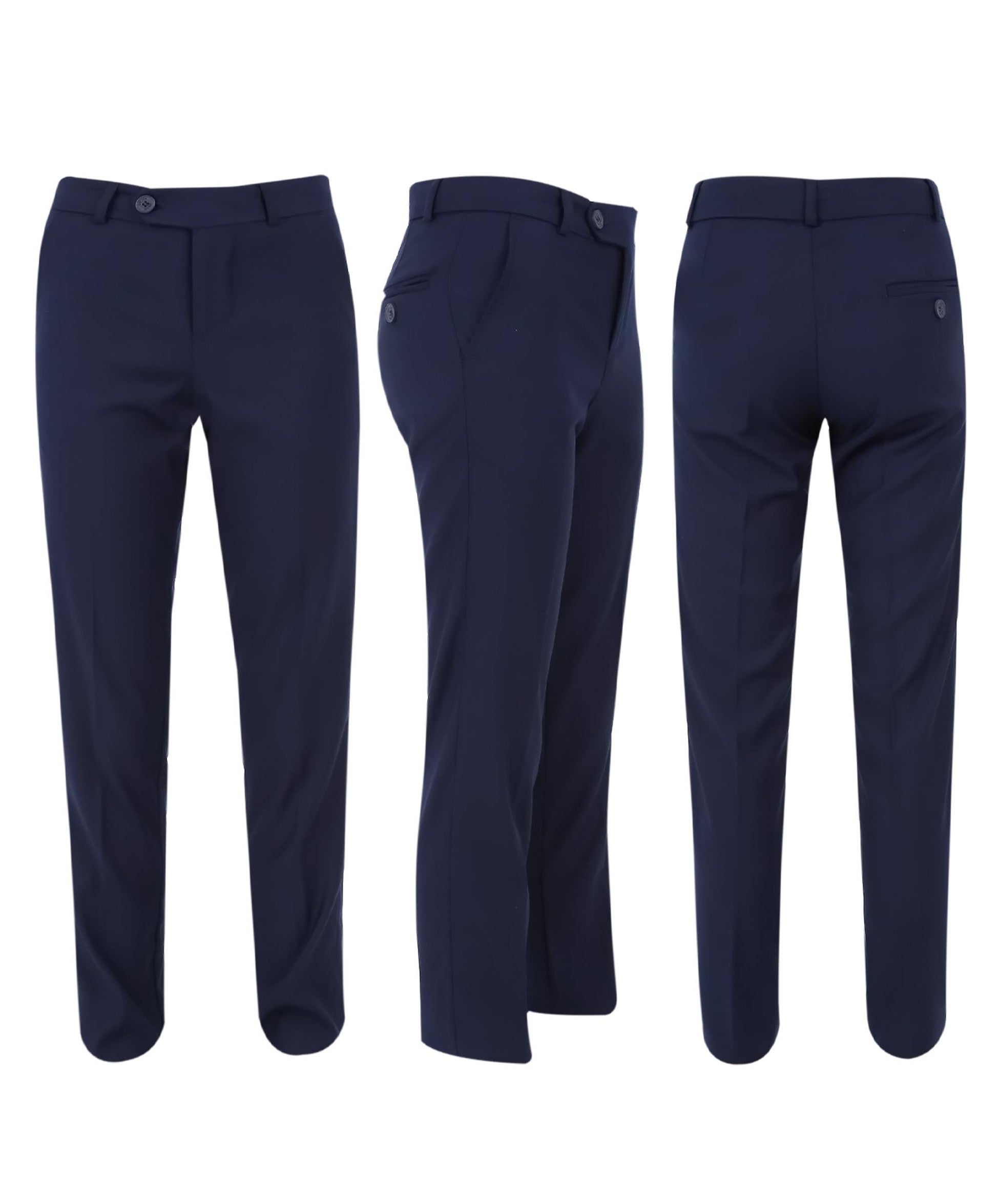 Boys Slim Fit Piping Tuxedo Dinner Suit Set - Navy Blue