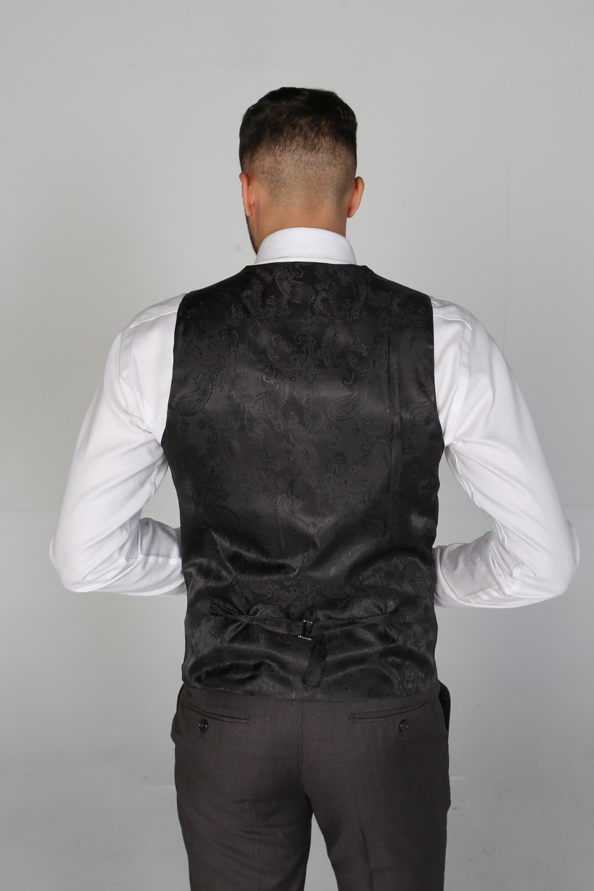 Men's Tailored Fit Formal Suit - CHARLES - Charcoal Grey