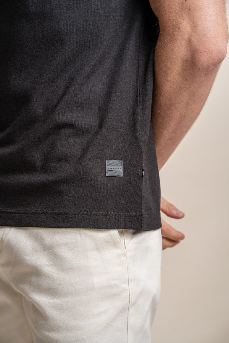 Men's Slim Fit Cotton Short Sleeve Polo Shirt - Kelsey - Black