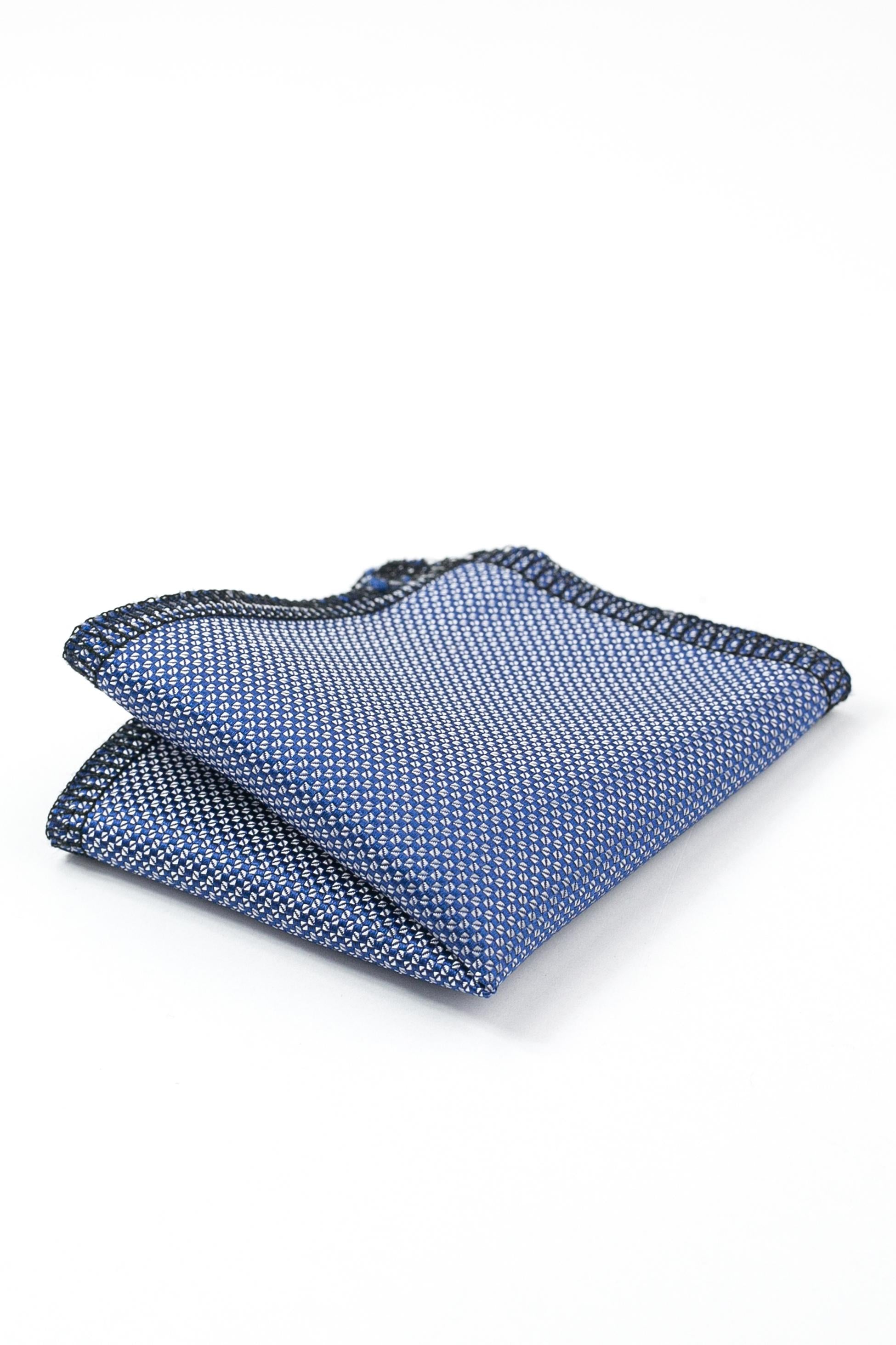 Boys’ Jacquard Tie & Hanky Set with Elastic Strap - Periwinkle Blue