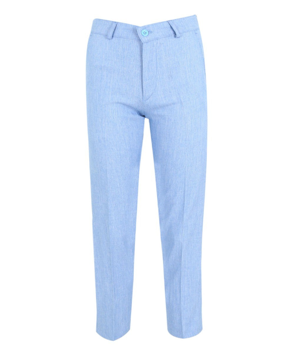 Boys Formal Waistcoat Suit Set - Blue - Beige