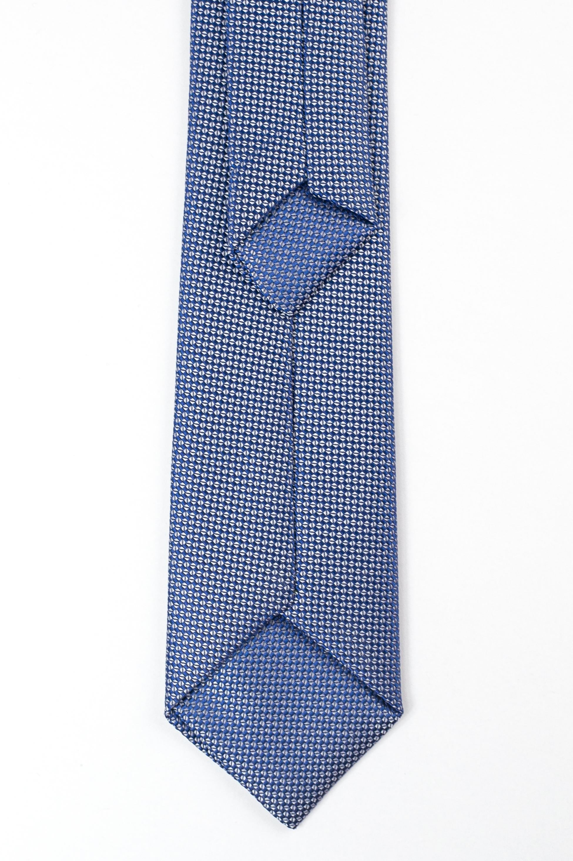 Boys’ Jacquard Tie & Hanky Set with Elastic Strap - Periwinkle Blue