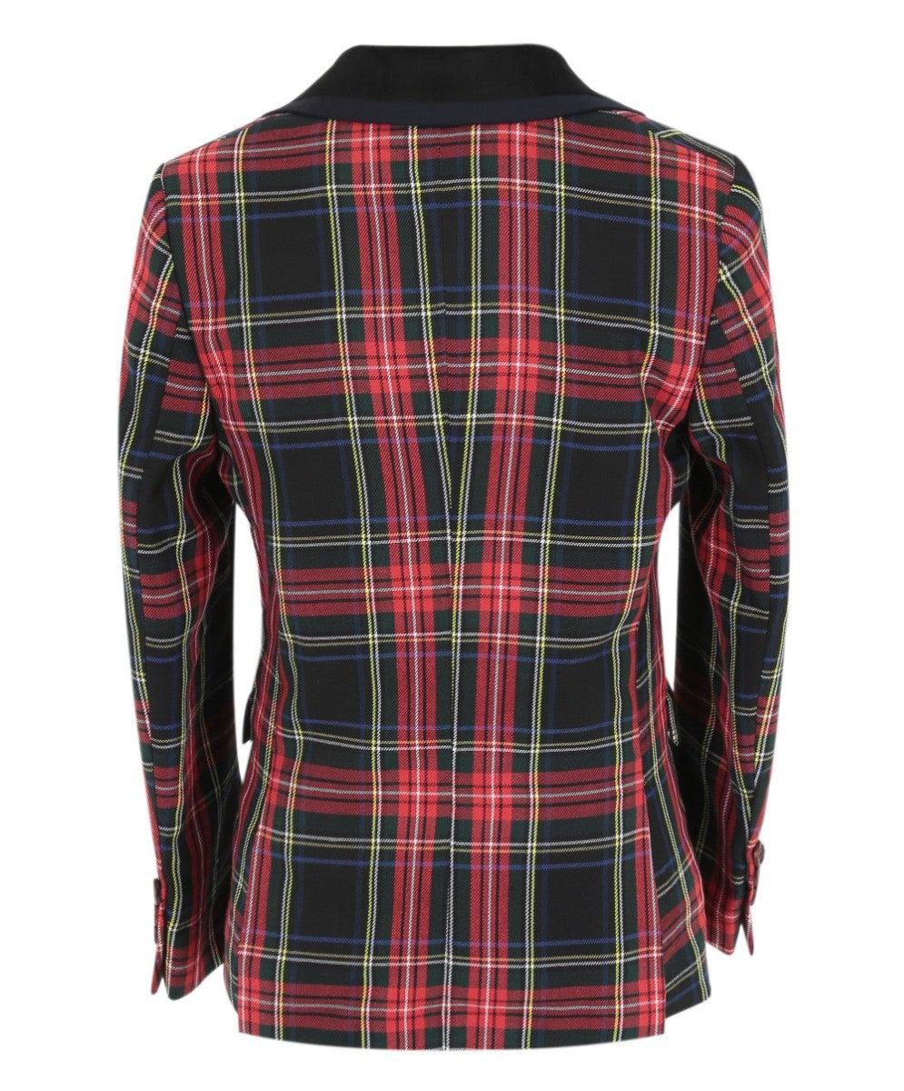 Boys Stewart Tartan Check Fashion Suit - Black and Red