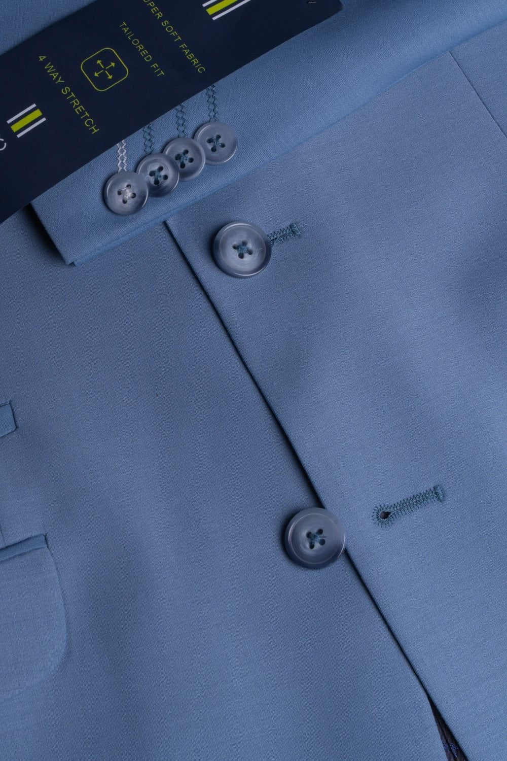 Men's Wool Blend Slim Fit Suit Jacket- BOND - Ocean Blue