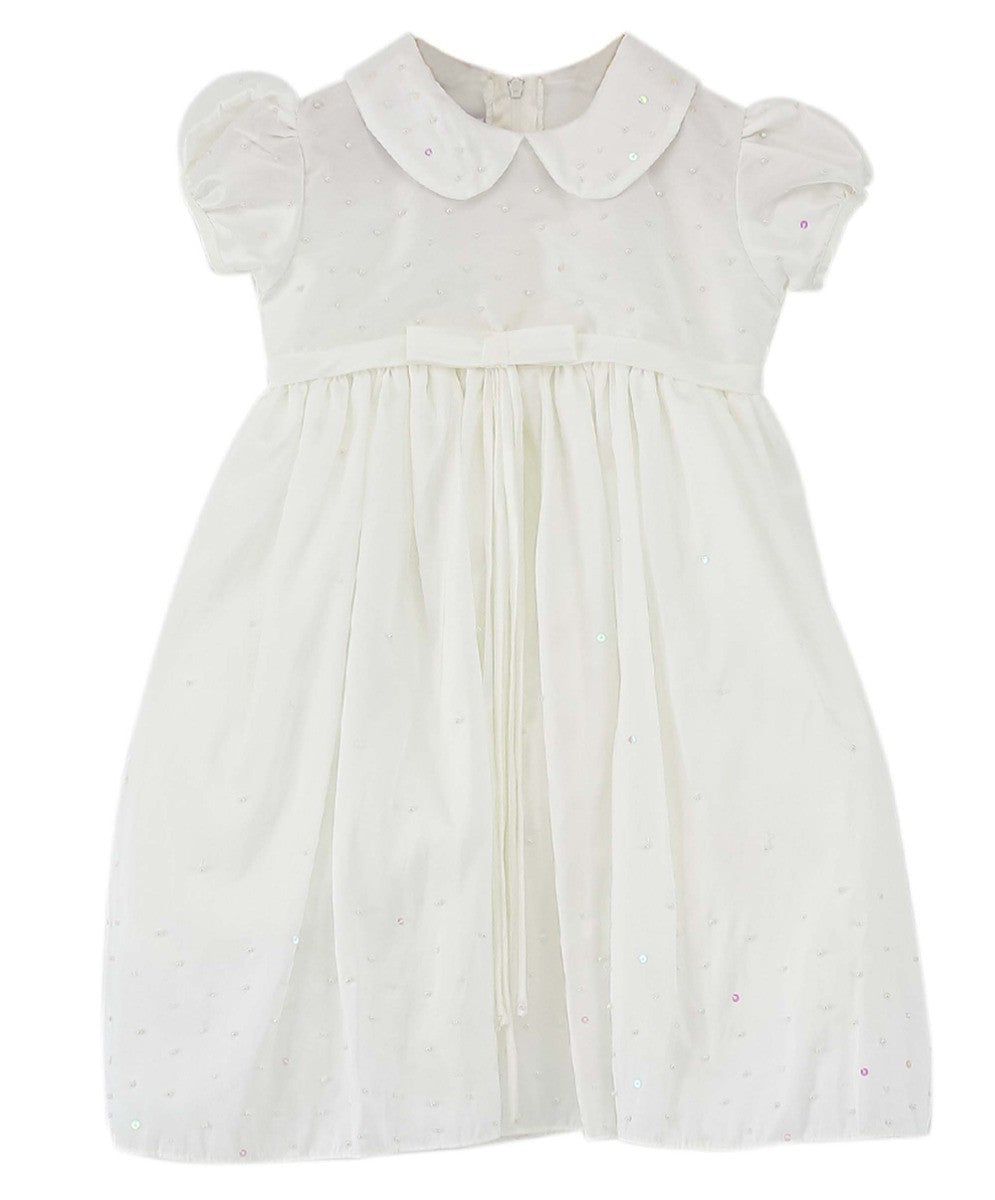 Baby Girls Christening 2 Piece Smocked Dress Gown - White