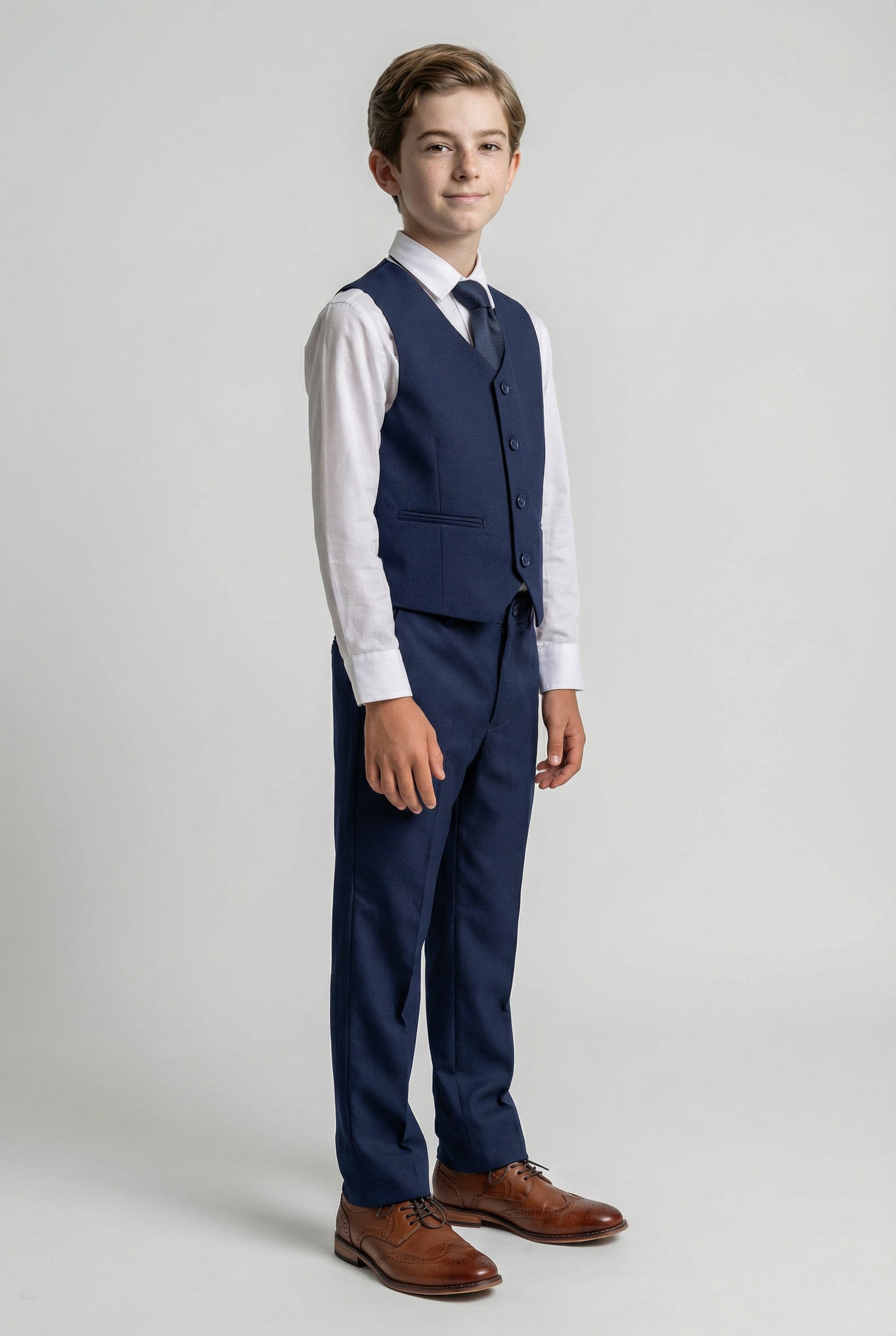 Boys Slim Fit Formal Suit - JEFFERSON Navy - Navy Blue