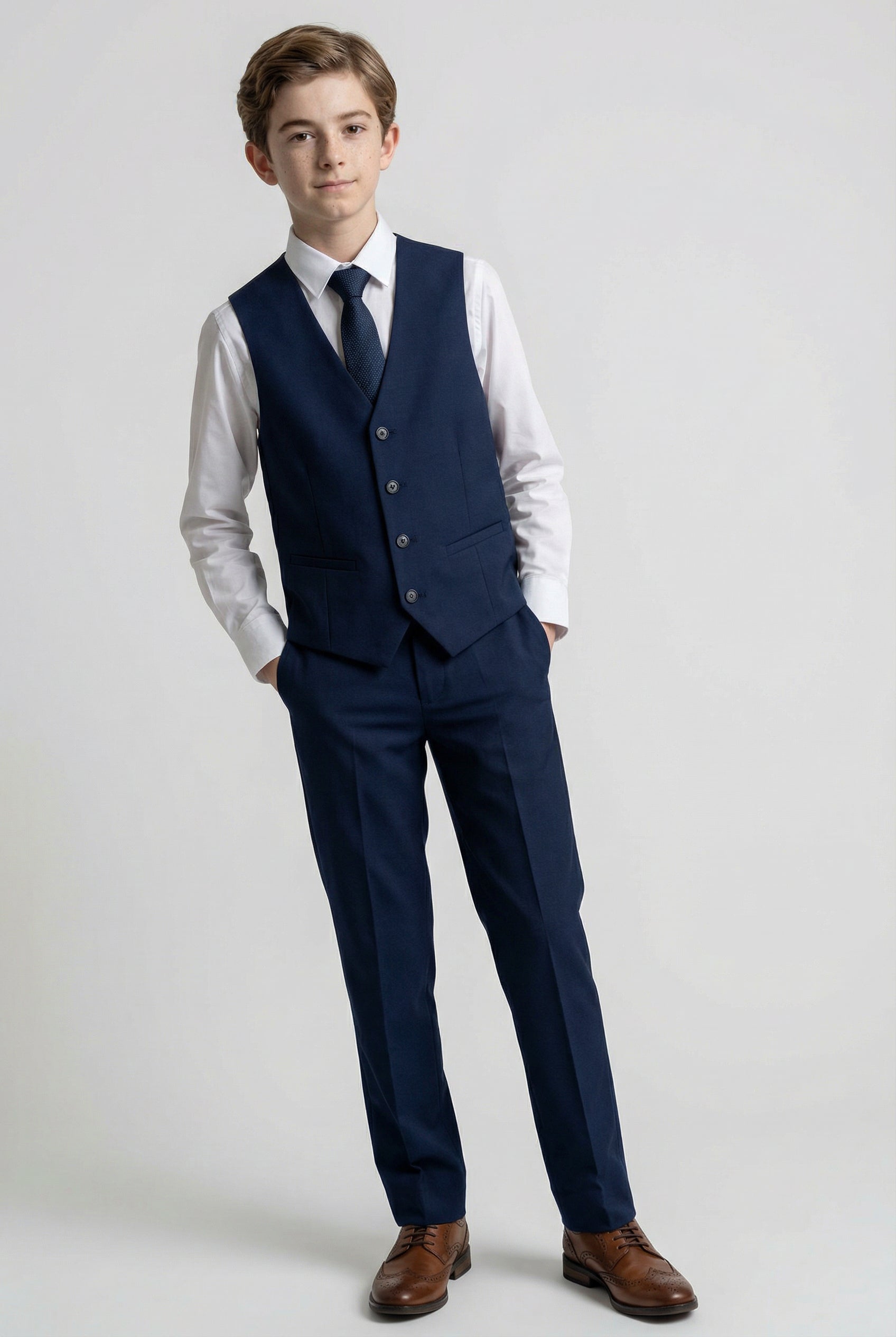 Boys Slim Fit Formal Suit - JEFFERSON Navy - Navy Blue