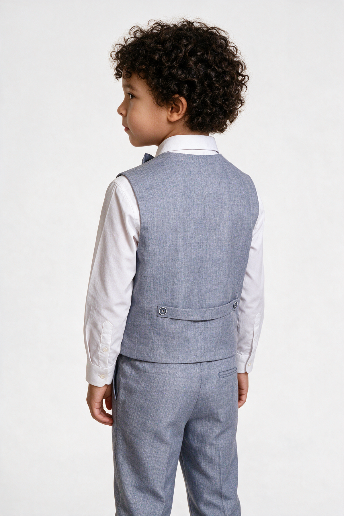 Baby & Boys 4-Piece Cotton-Linen Waistcoat Suit Set - Grayish Navy