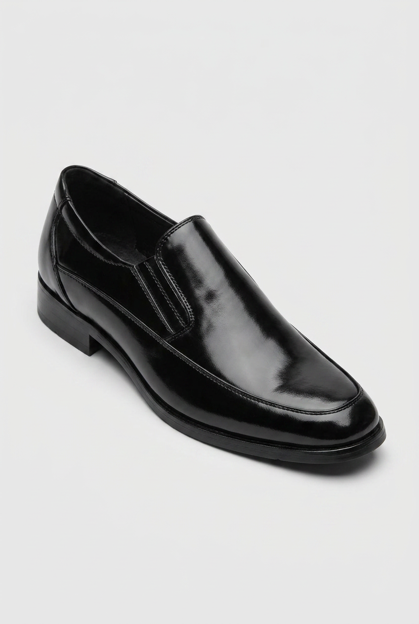 Boys Black Slip-On Formal Shoes – Patent Dress Loafers for Weddings & Occasions
