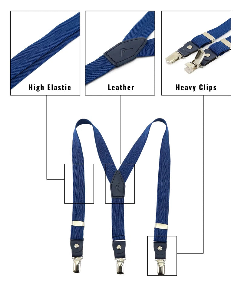 Boys Adjustable Y-Shape Suspenders - Parlement Blue