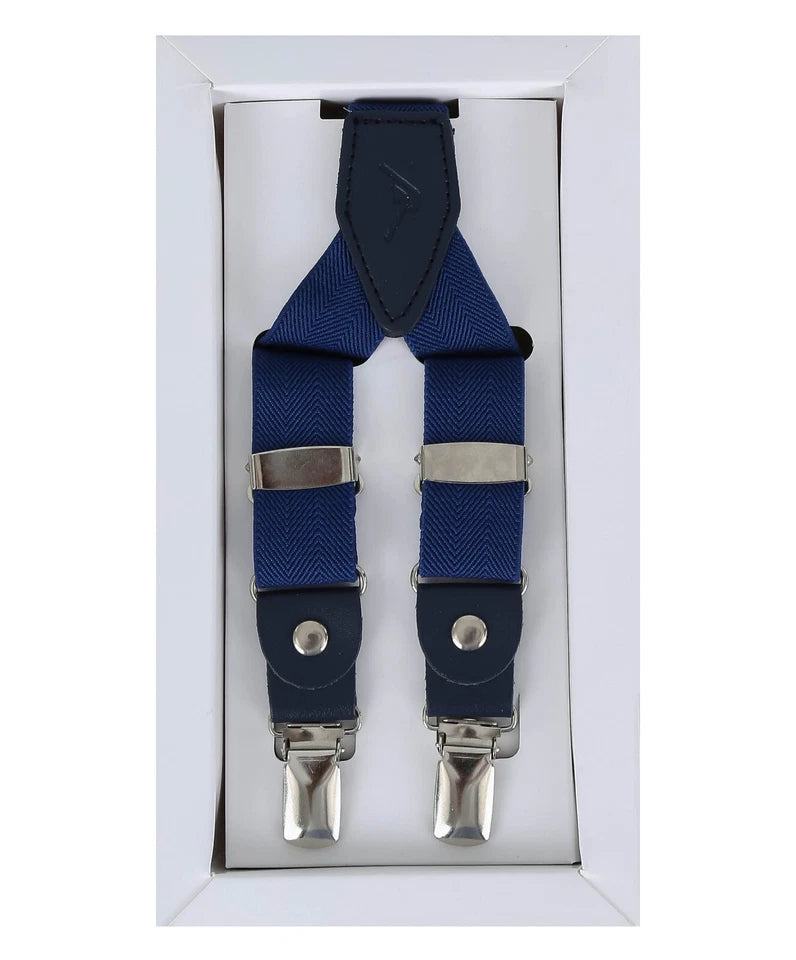 Boys Adjustable Y-Shape Suspenders - Parlement Blue