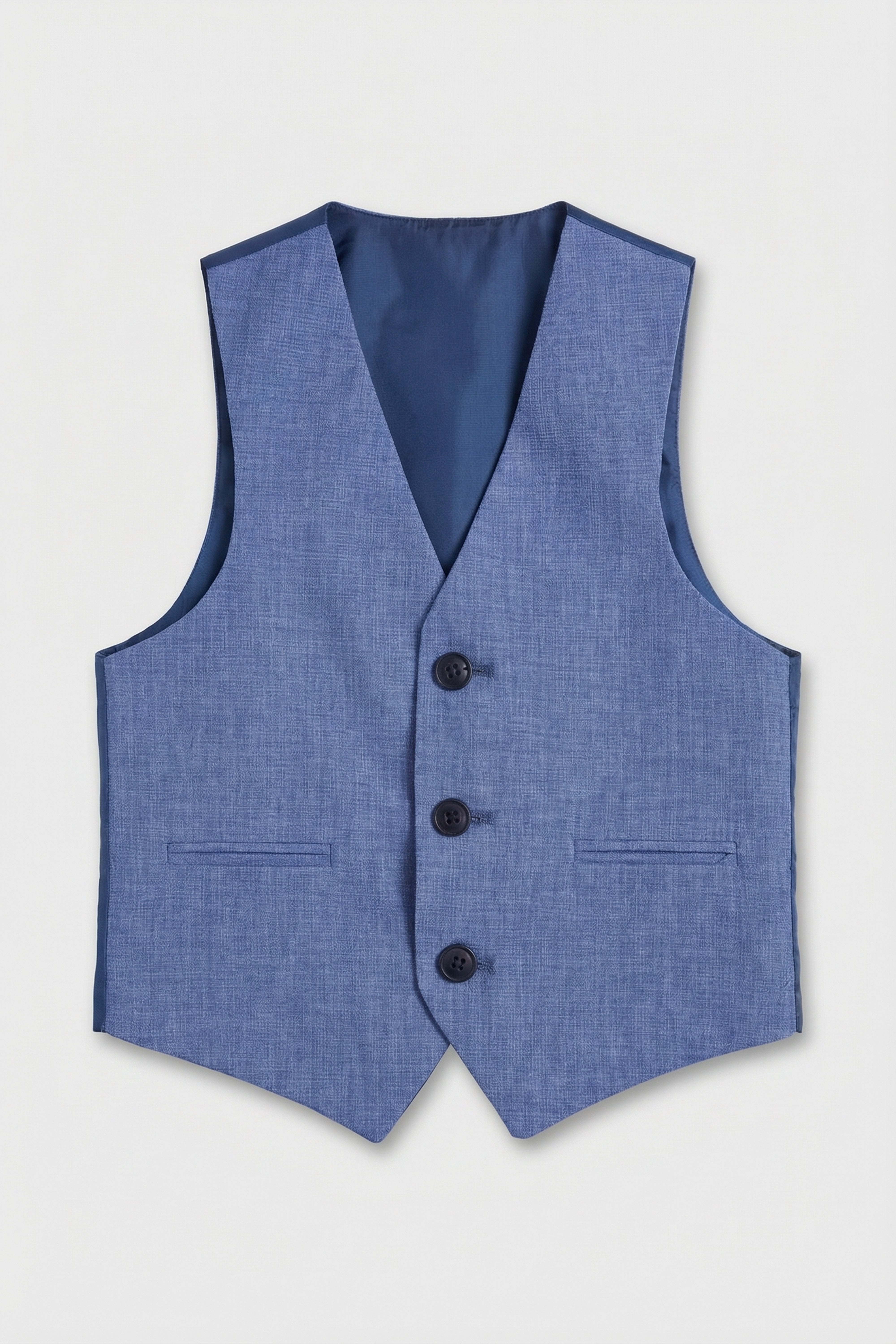 Boys Slim Fit Textured 8-Piece Formal Suit Set - Sky Blue