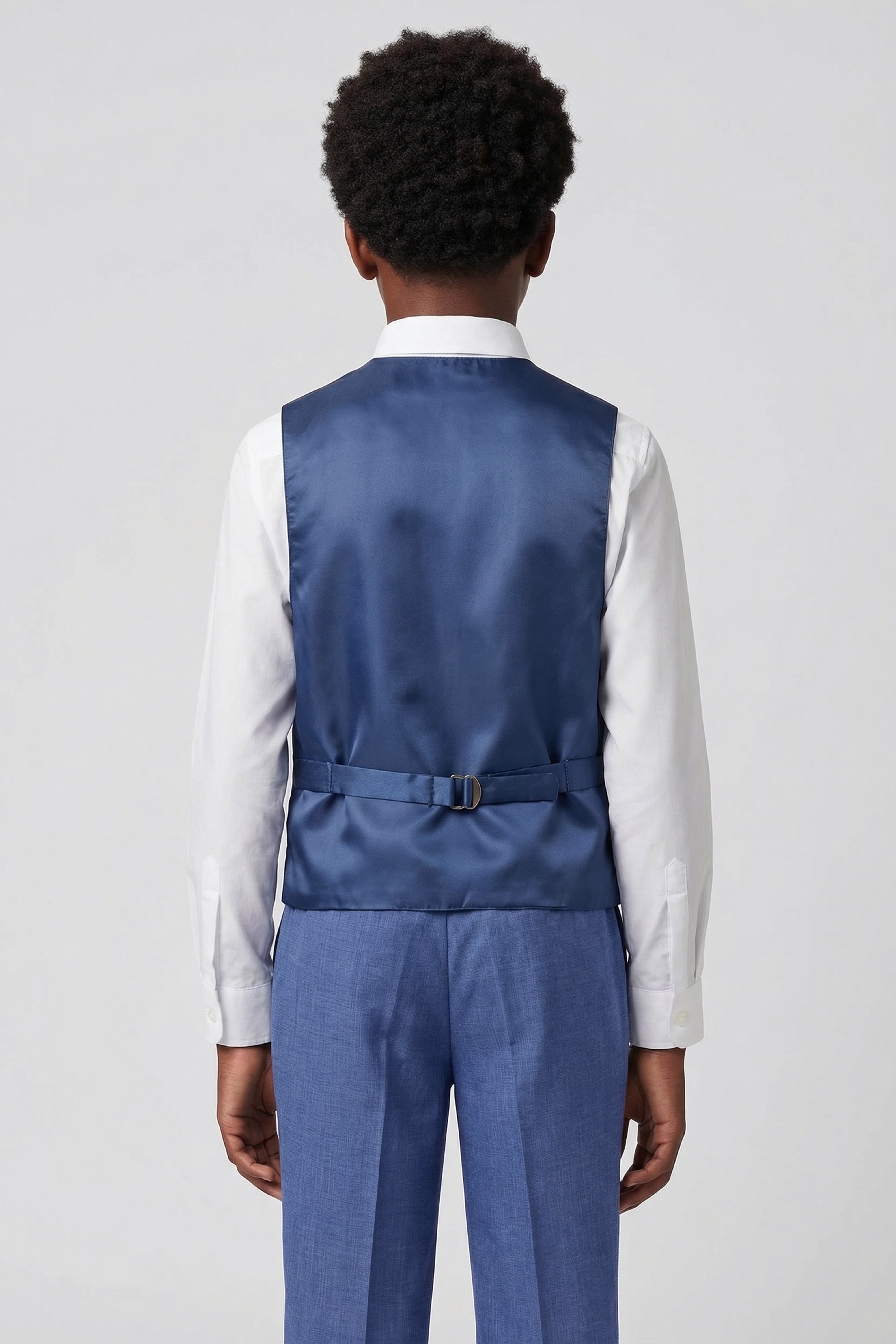 Boys Slim Fit Textured 8-Piece Formal Suit Set - Sky Blue