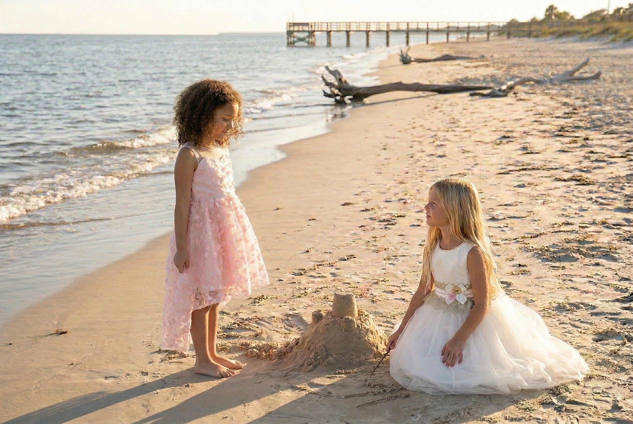 junior bridesmaid beach dresses Kennedy Blue Lanie Junior Bridesmaid Dress Primrose main image 0