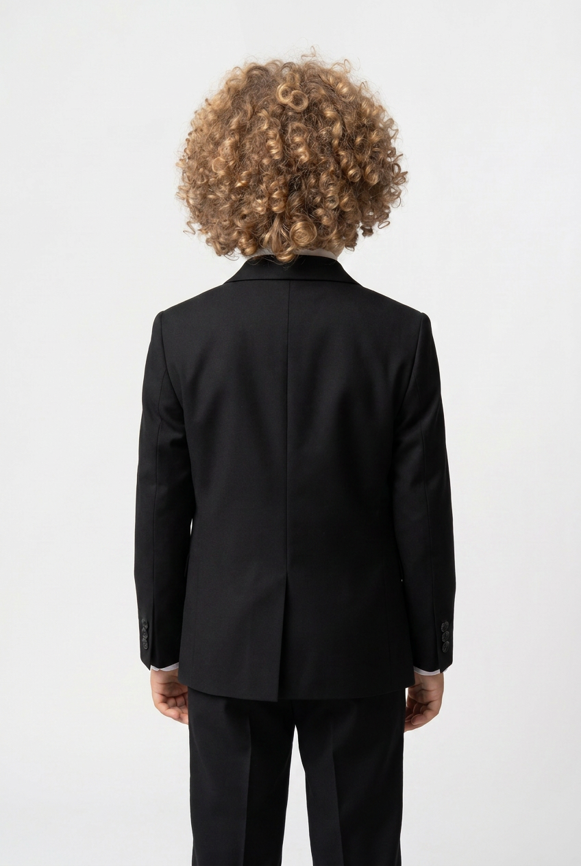 Boys Tailored Fit Formal Suit - Black