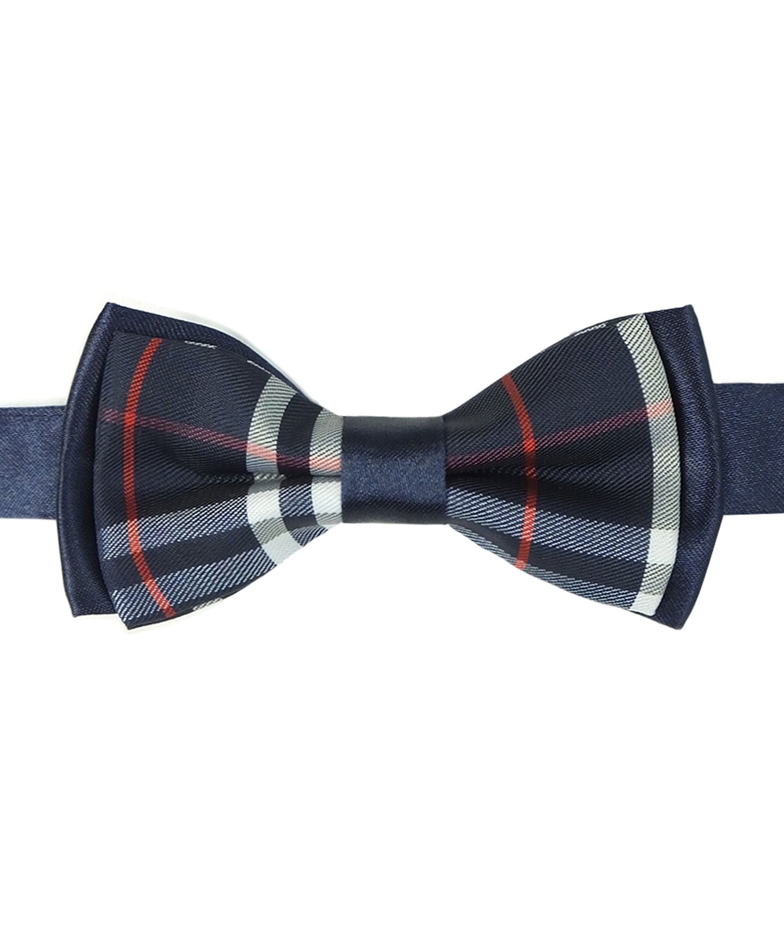 Boys Burberry Style Check Bow Tie Set - Black and Red
