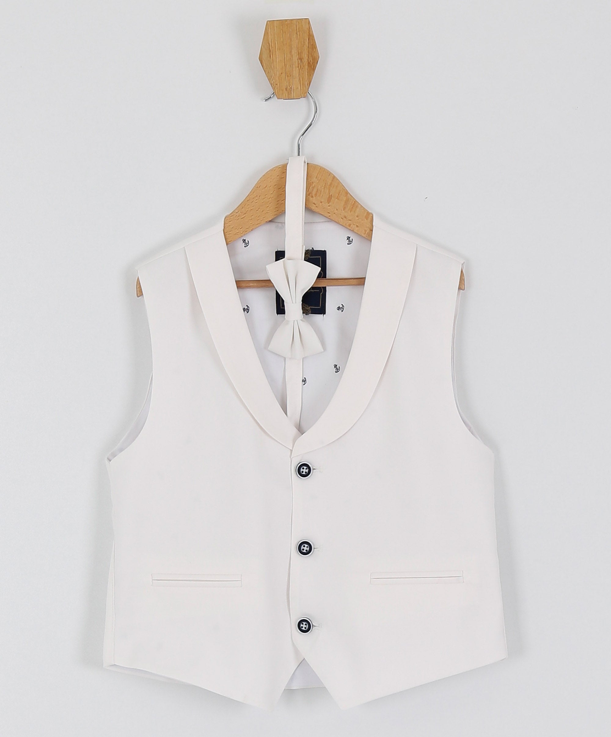 Baby & Boys 3-Piece White Cotton-Linen Waistcoat Suit Set - WHITBY