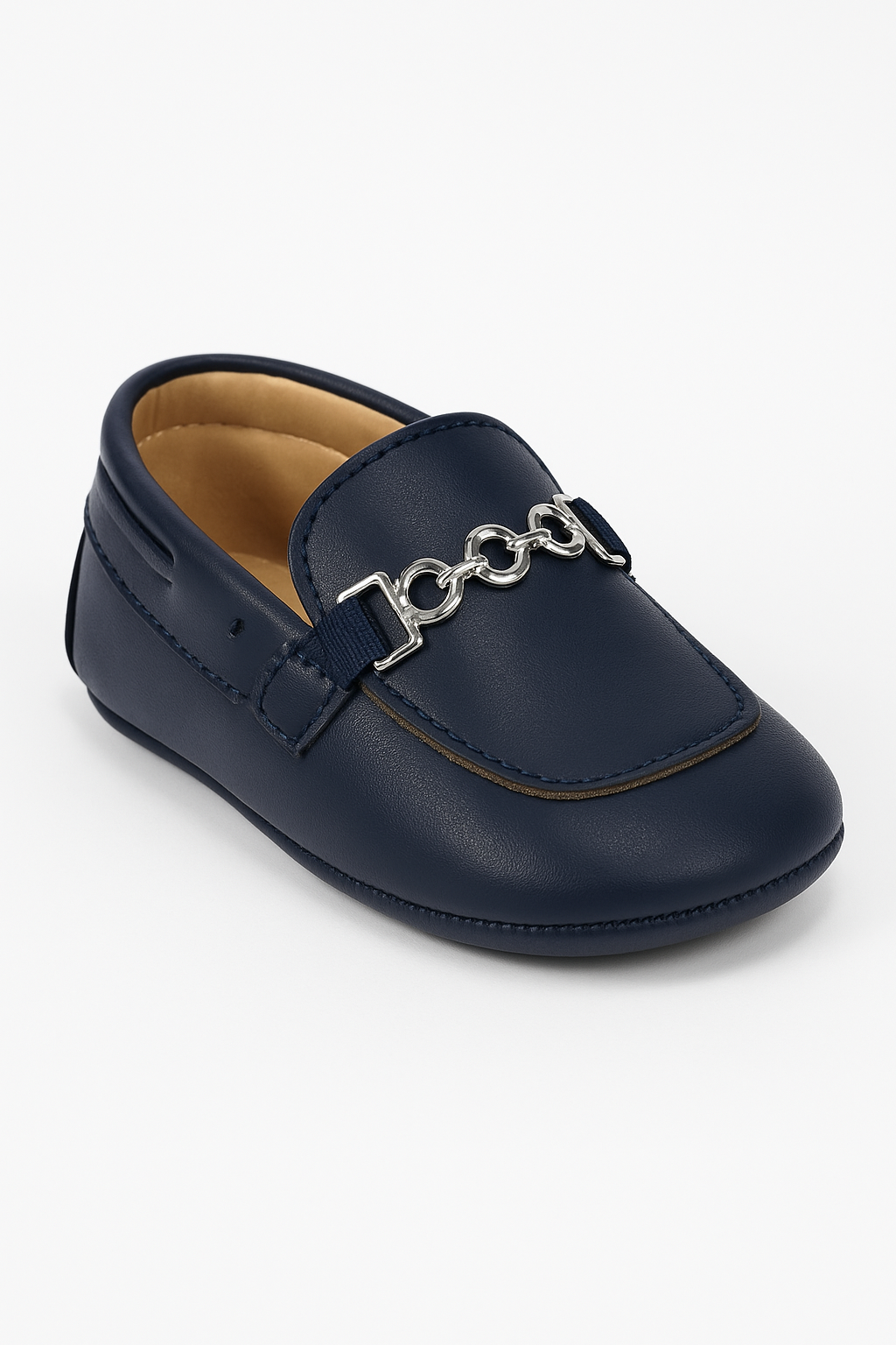 Baby Boys Pre-walker Loafer with Metal Charm - ALDOLFO - Navy Blue ide Picture