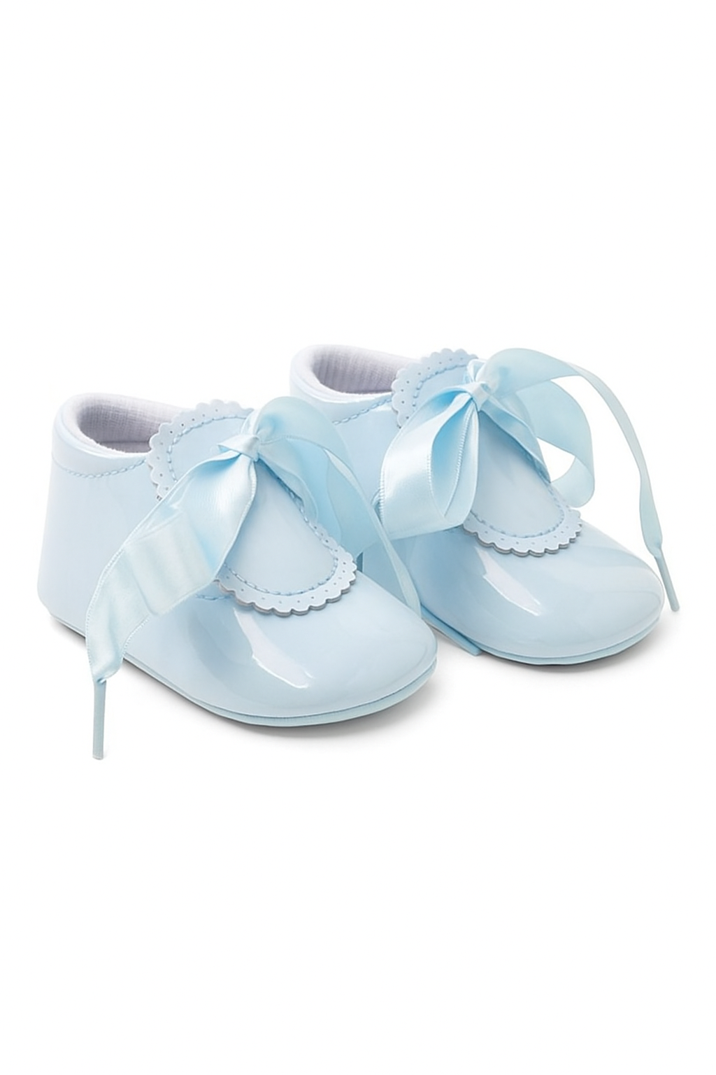 Unisex Baby Patent Shoes with Ribbon - 908 - Blue