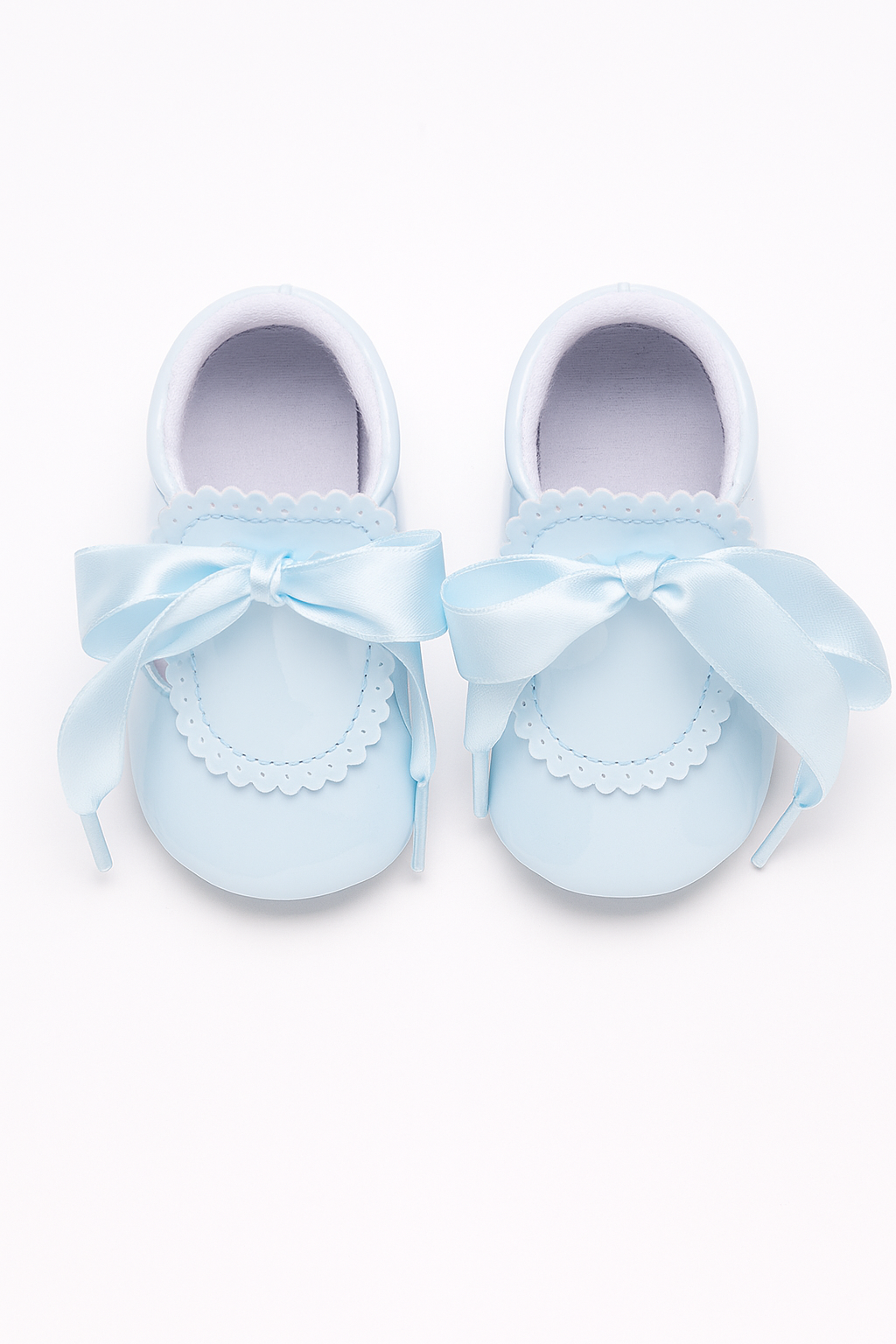 Unisex Baby Patent Shoes with Ribbon - 908 - Blue