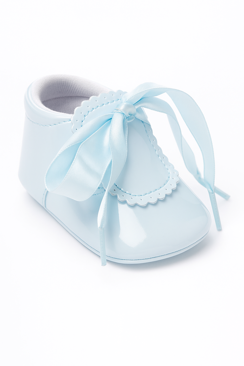 Unisex Baby Patent Shoes with Ribbon - 908 - Blue