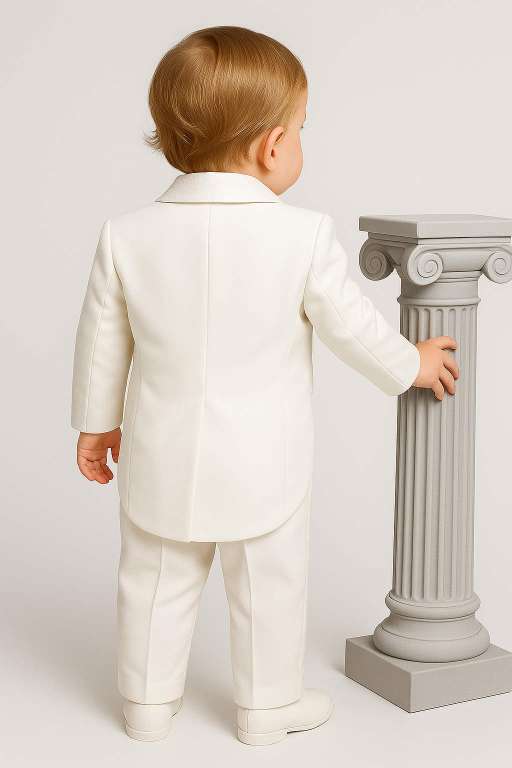 Boys Tuxedo Tail Suit Set - Ivory