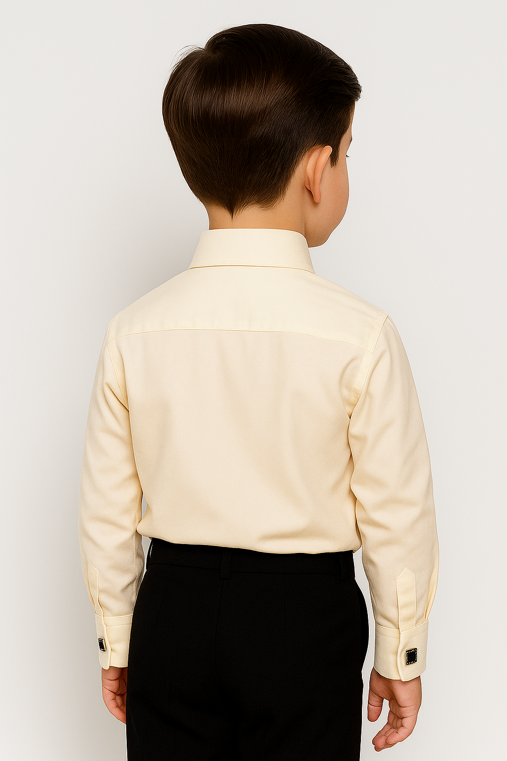 Boys Classic Collar Cufflinks Shirt - Ivory