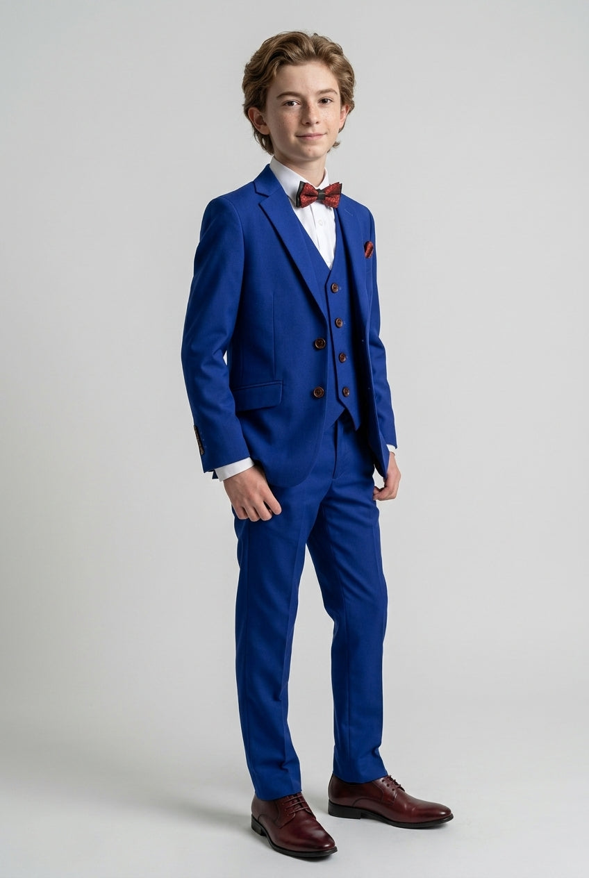 Boys Slim Fit Royal Blue Suit - Royal Blue