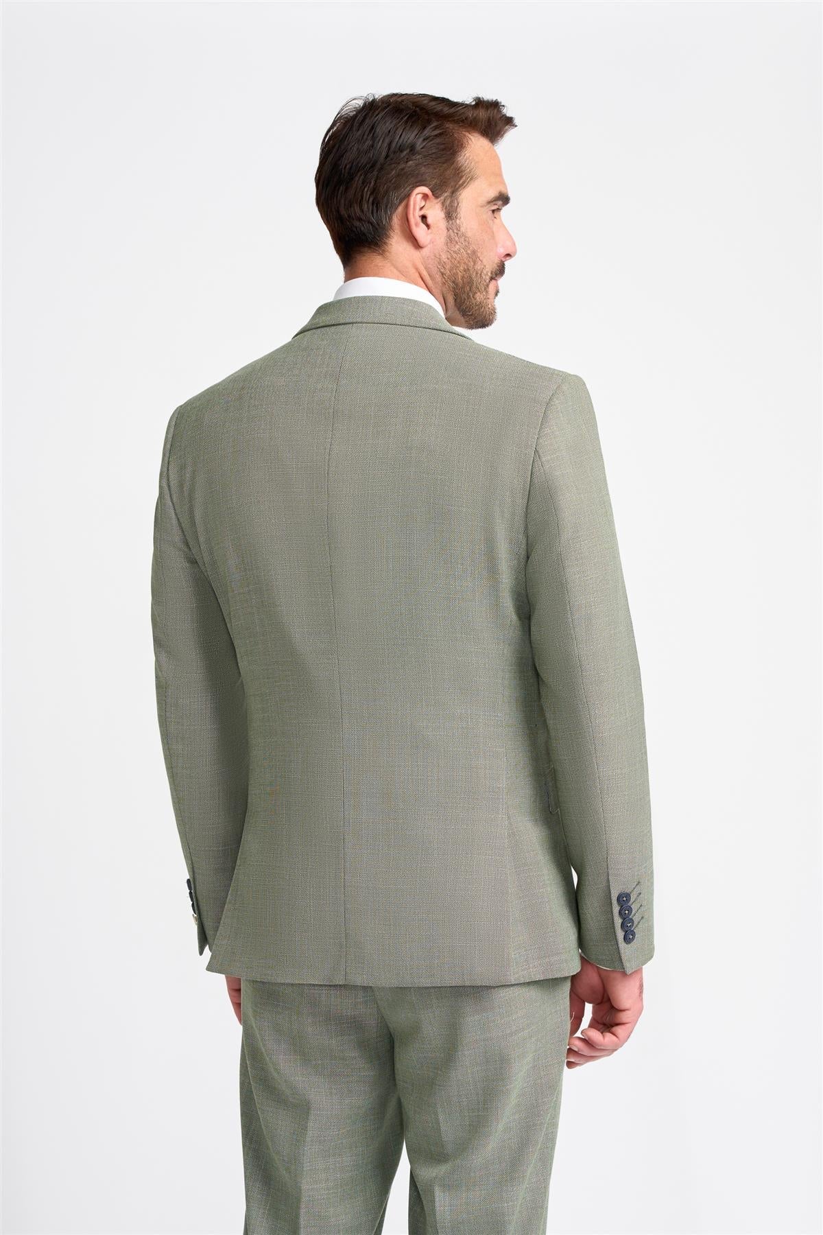 Father & Son Matching Textured 3-Piece Suit Set - Miami - Sage Green