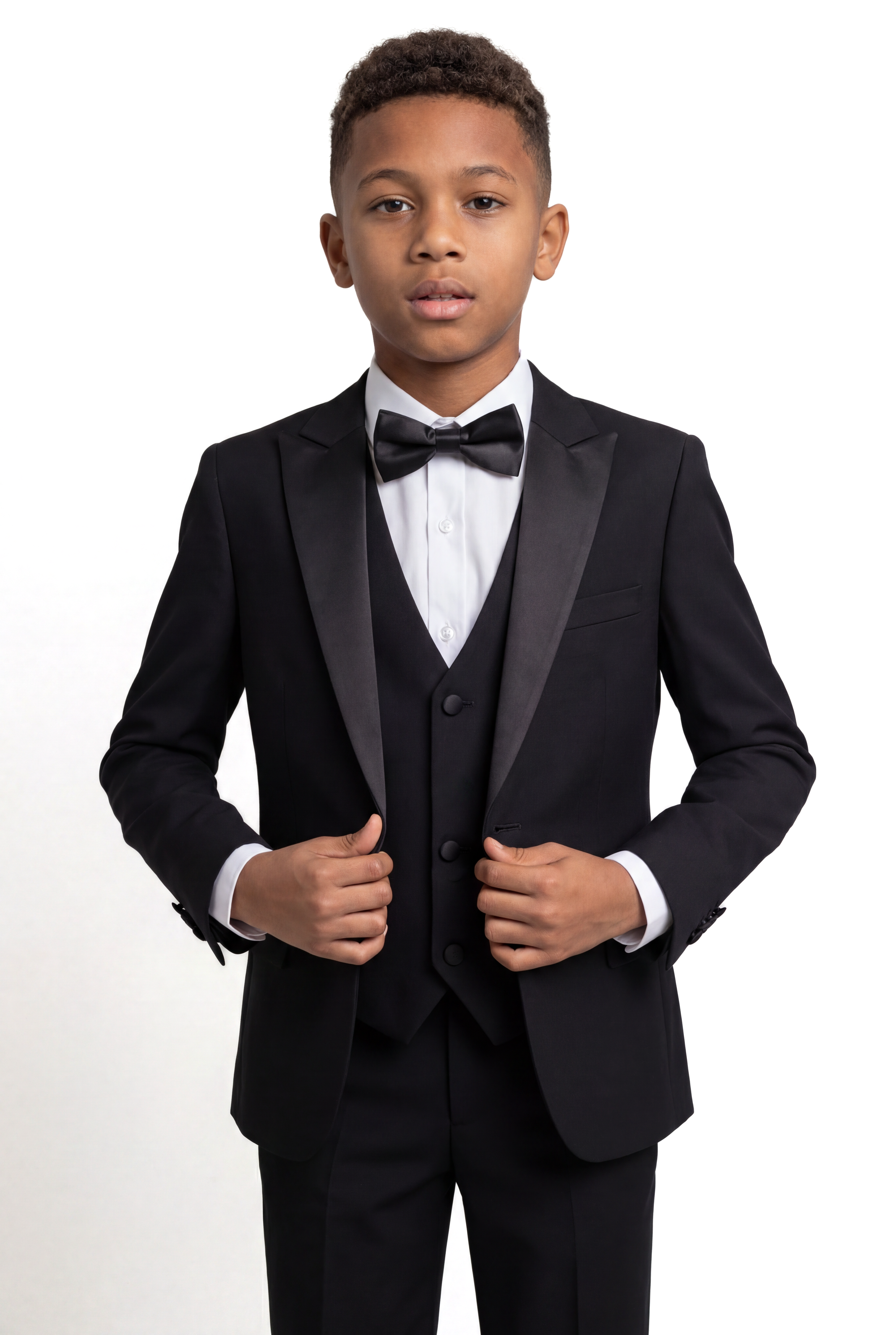 Boys' Black Tuxedo Suit with Cufflink Shirt