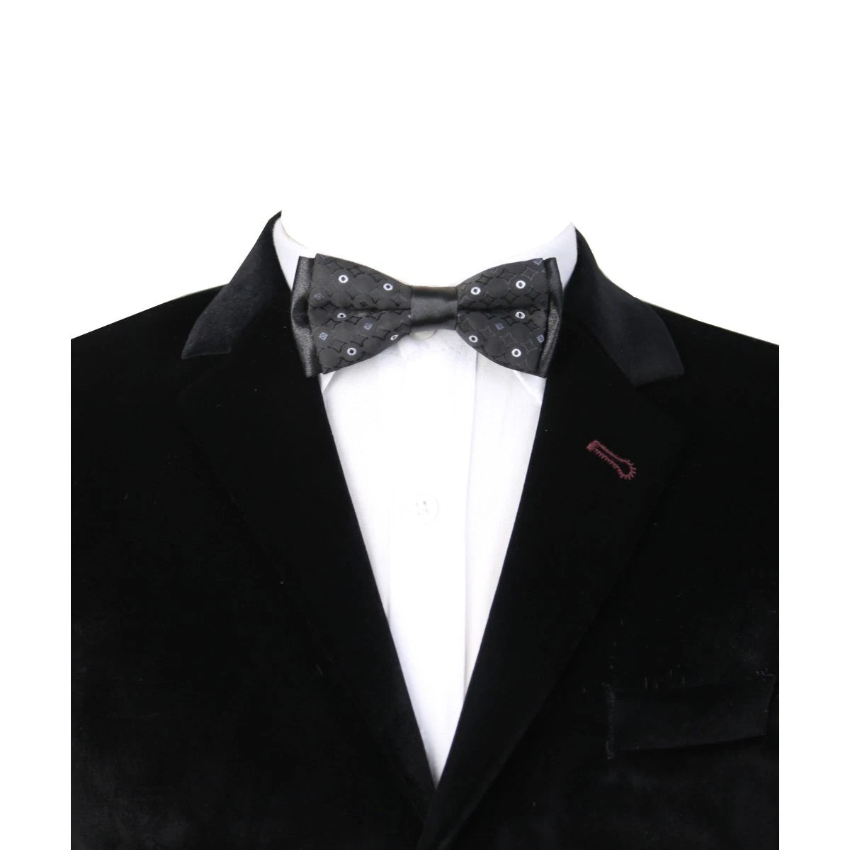 Boys Adjustable Patterned Bow Tie - BWMX - Black