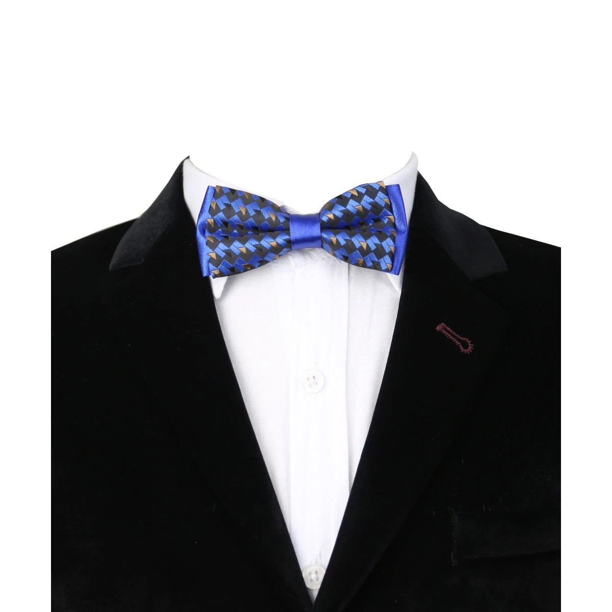 Boys Adjustable Patterned Bow Tie - BWMX - Blue